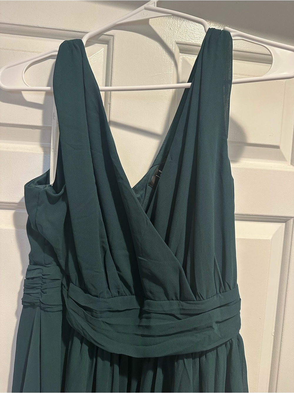 Lulu's Forest Green V-Neck Maxi Dress - Picture 2 of 3